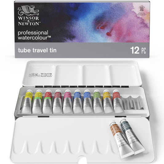 Professional Watercolour Tube Travel Tin - 12 Tubes
