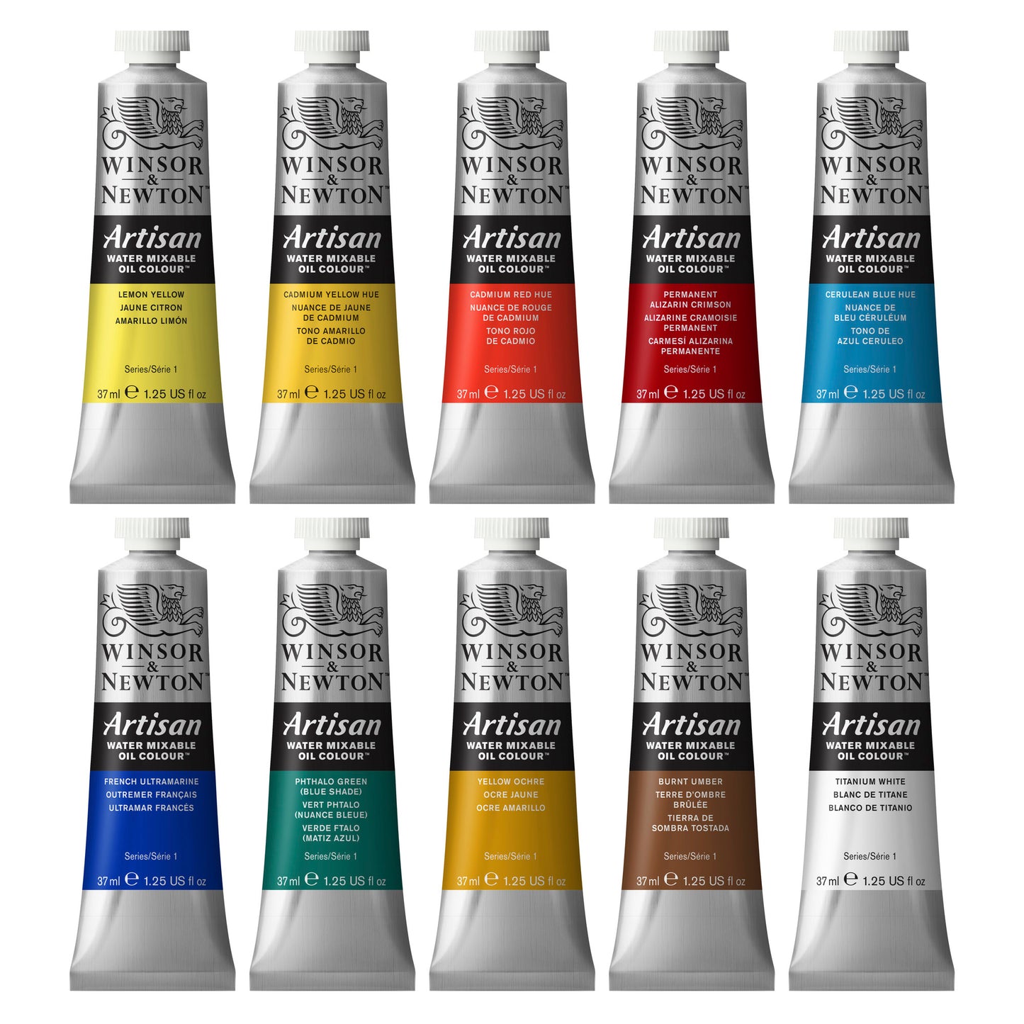 Winsor & Newton Artisan Water Mixable Oil Colour Studio Set - 10x37ml Tubes