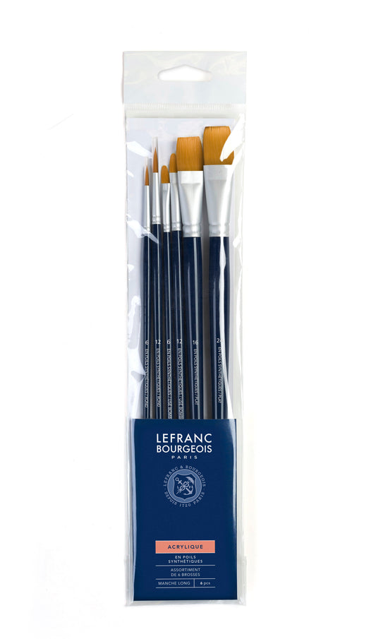 Lefranc Bourgeois Assortment Of 6 Long Handle Brush