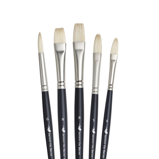 Winsor & Newton Artist's Oil Brush Long Handle 5 Pack