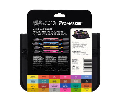 Winsor & Newton Promarker Mixed Marker Set- 24 Wallet