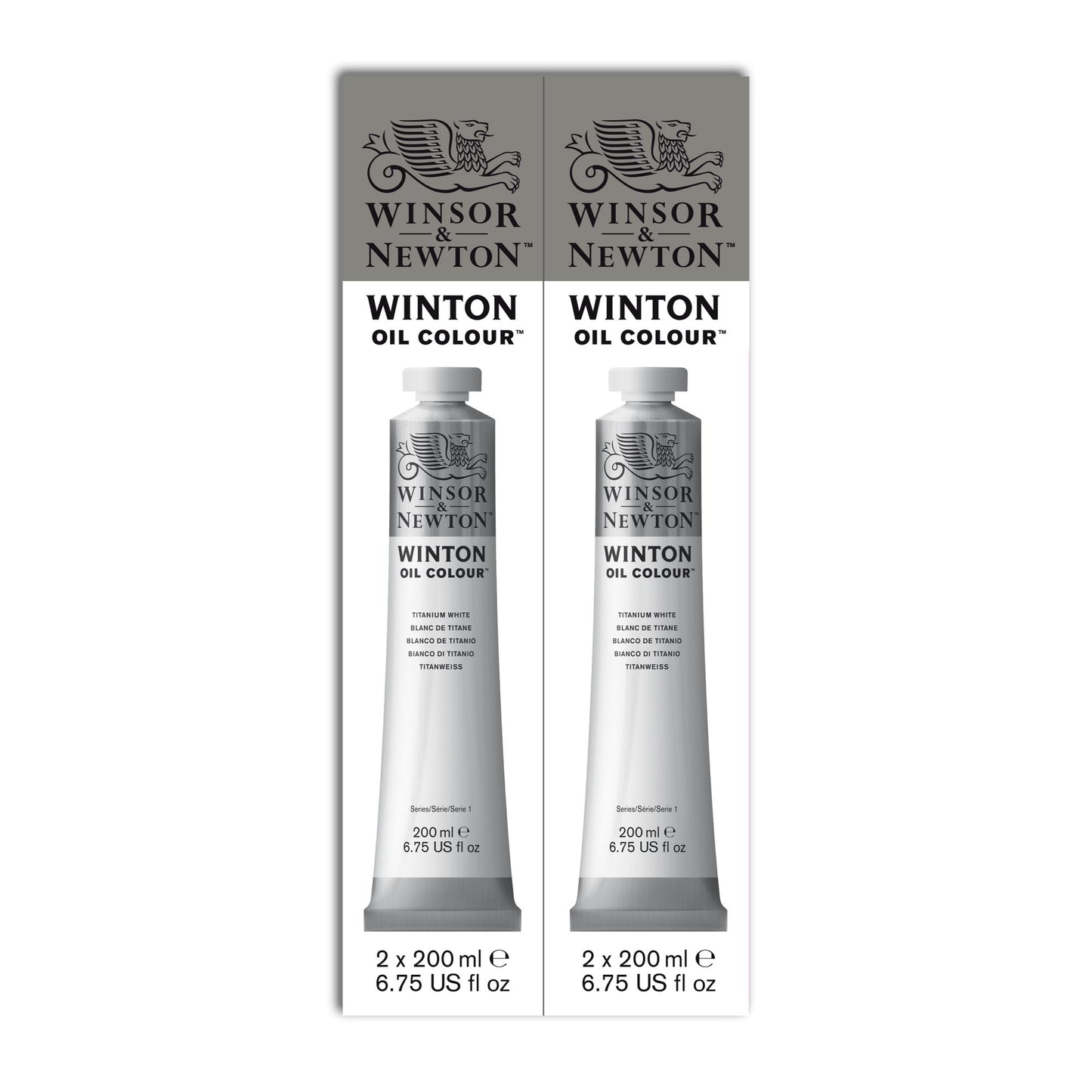 Winsor & Newton Winton Oil Colour 200ml Titanium White 2 Packet