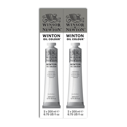 Winsor & Newton Winton Oil Colour 200ml Titanium White 2 Packet