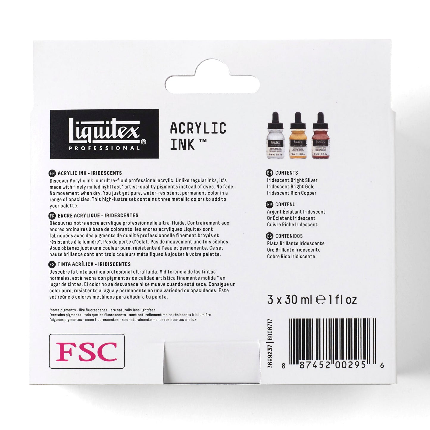 Liquitex Professional Acrylic Ink Set- 3X30ml - Iridescents
