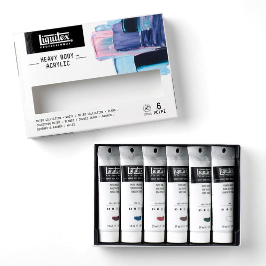 Liquitex Professional Heavy Body Acrylic Set - 6x59ml - Muted Collection + White