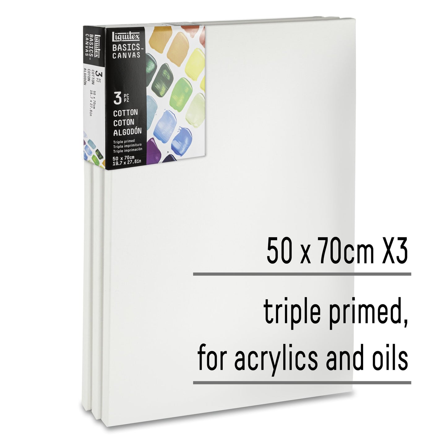 Liquitex Basics Set Of 3 Cotton Canvas 50x70cm