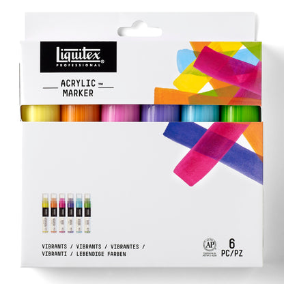 Acrylic Marker Set - 6x15mm - Vibrants