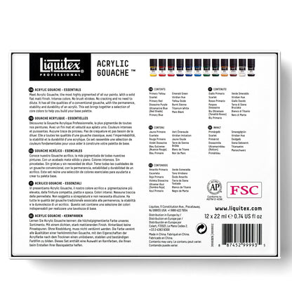 Liquitex Professional Acrylic Gouache 12X22ml Set - Essentials