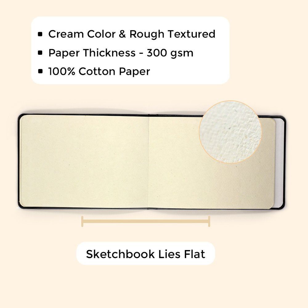 Viviva A5 Sketchbook - 100% Cotton, 40 Pages, 140 lbs